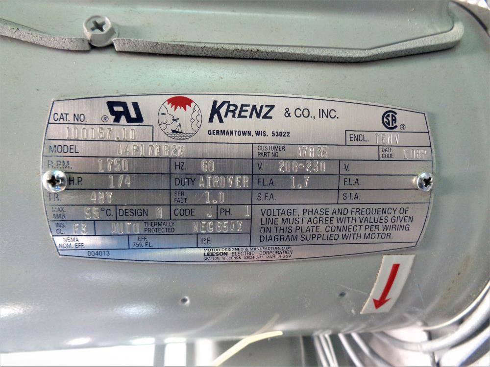 Krenz-Vent Transformer Cooling Fan F16-A7839 w/ Motor A4P17NB2M